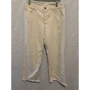 The Great. The Wayne Jeans Crop Raw Hem Cream Color Women’s Size 29
